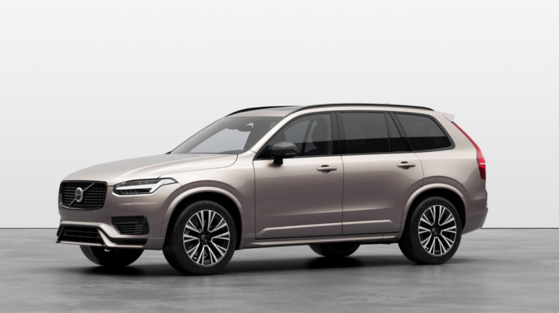 volvo xc90 szary przod bok